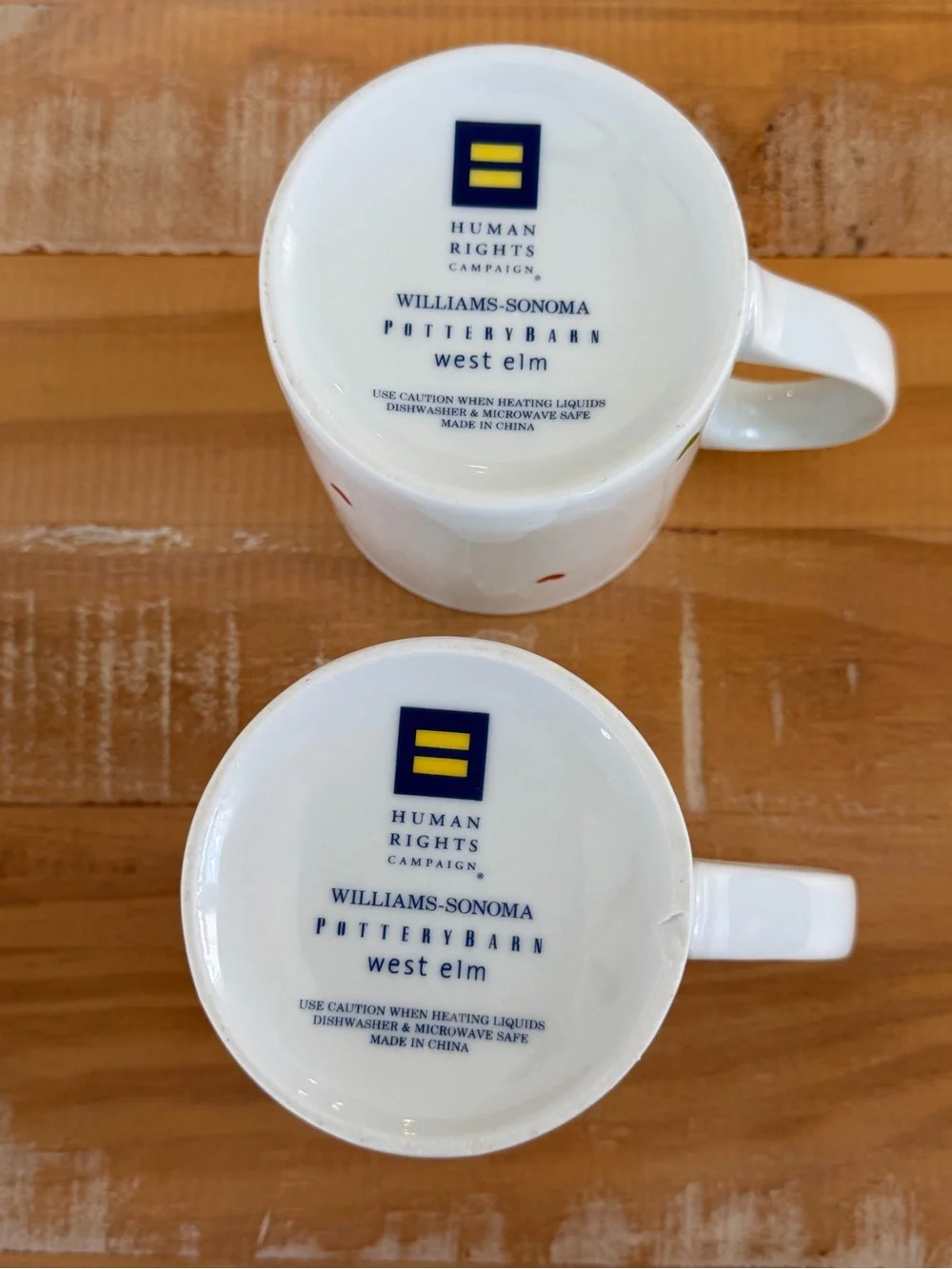 2 Williams Sonoma HRC Human Rights Campaign Heart Mug Pottery Barn West Elm Read
